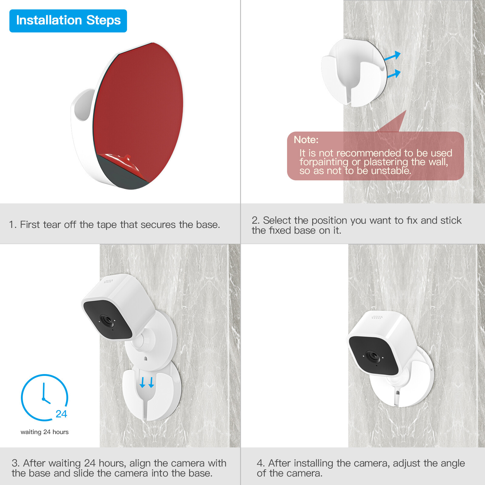 HOLACA No-Punch Quick Mount for Blink Mini Indoor Home Security Camera (3pack)