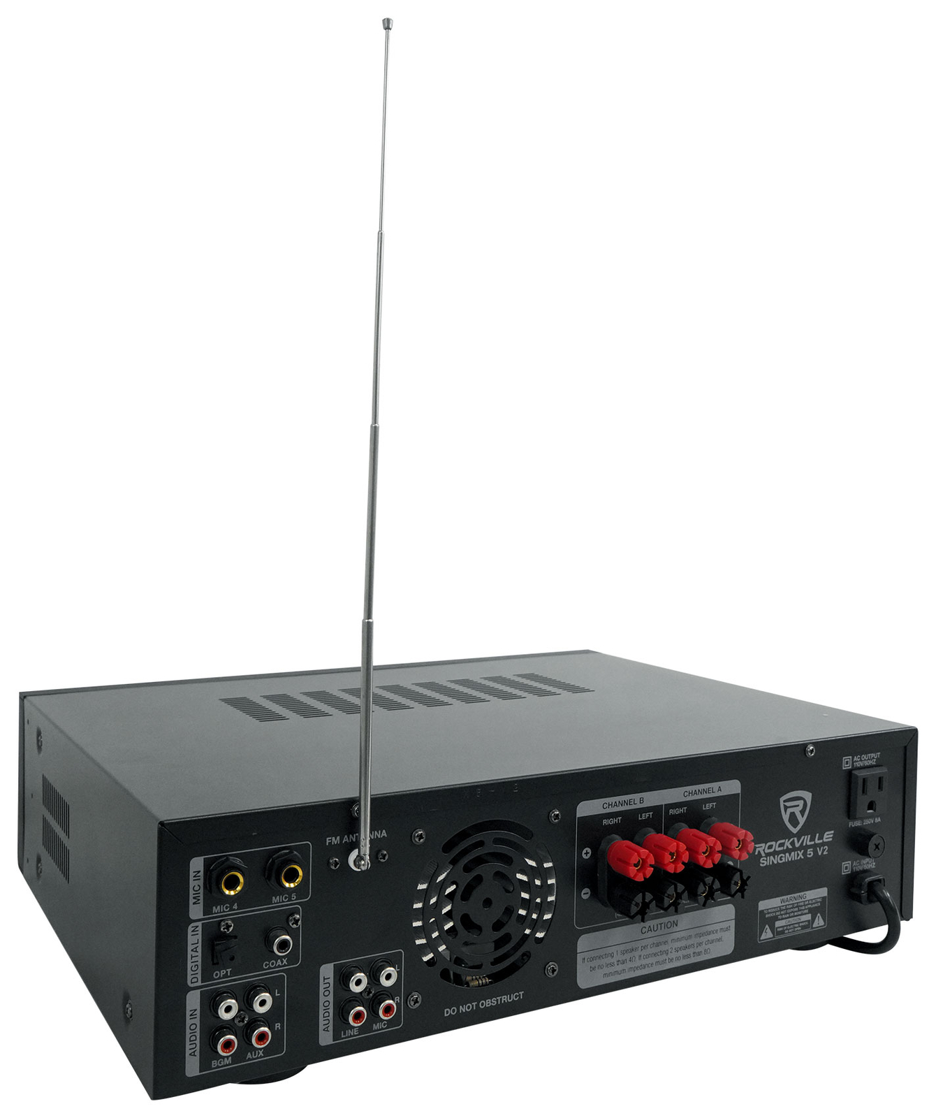 Rockville SingMix 5 2000w Professional DJ Amplifier w/ Bluetooth/Echo