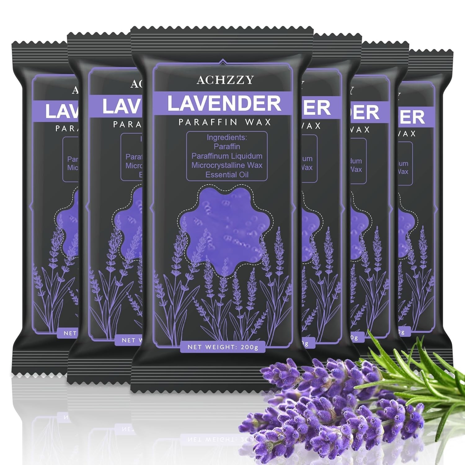 Natural Paraffin Wax Refills, 6 Pack Paraffin Wax Blocks of Lavender Scent for