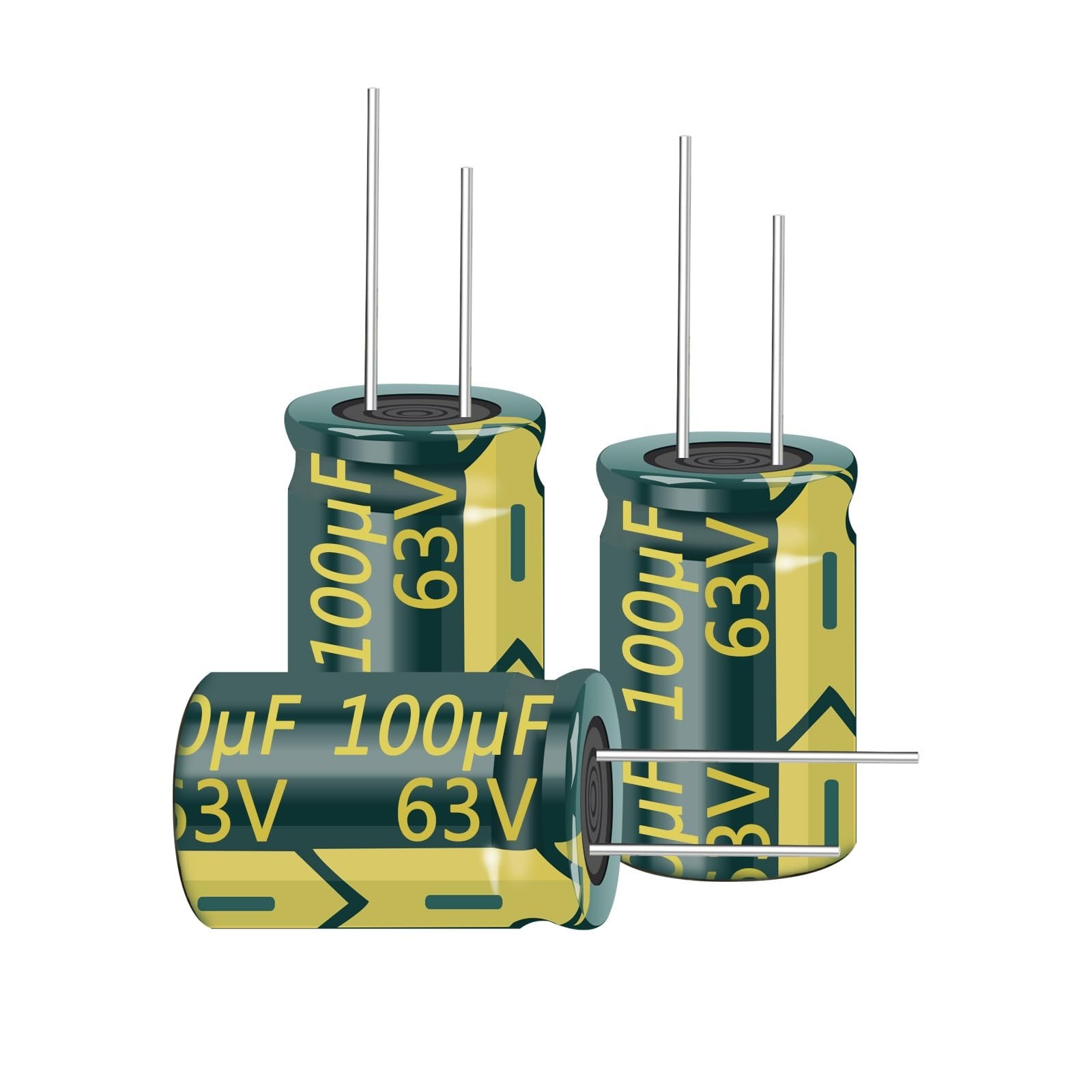 20pcs 63V 100UF Capacitor 8x12mm(0.31x0.47in) High Frequency Aluminum Electro...