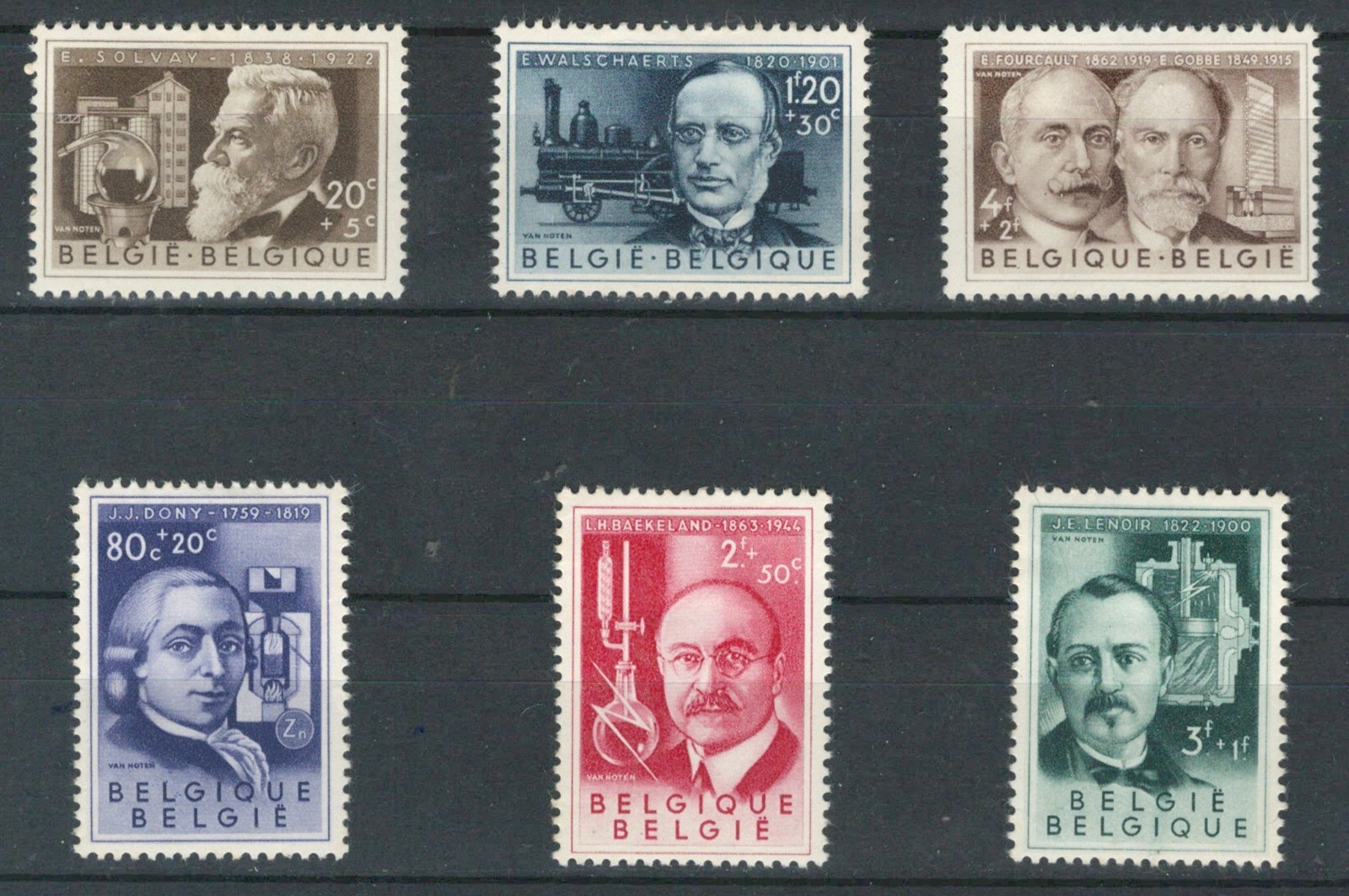 BELGIUM EUROPE CLASSIC FAMOUS PEOPLE CELEBTITIES MH SET   (BELGE 239)