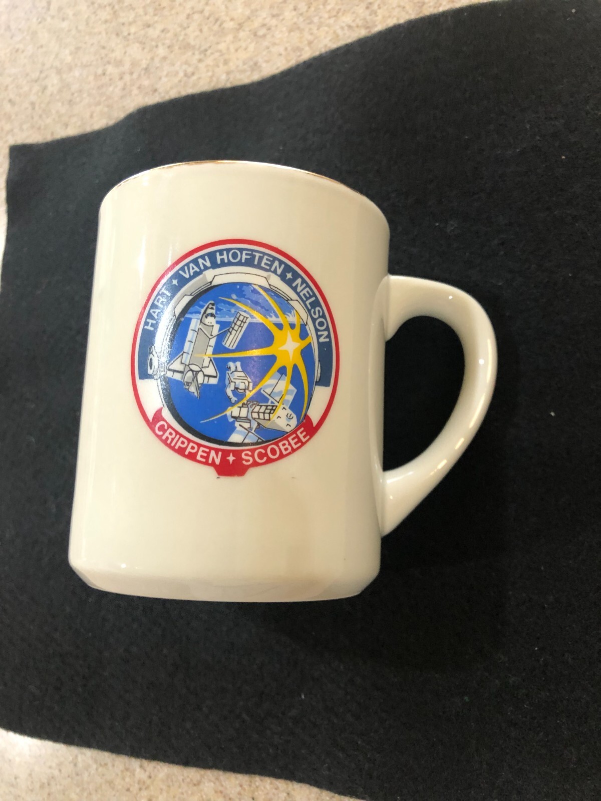 Coffee Mug Challenger Space Shuttle STS-41  Crippen Scobee Hart  Hoften Nelson