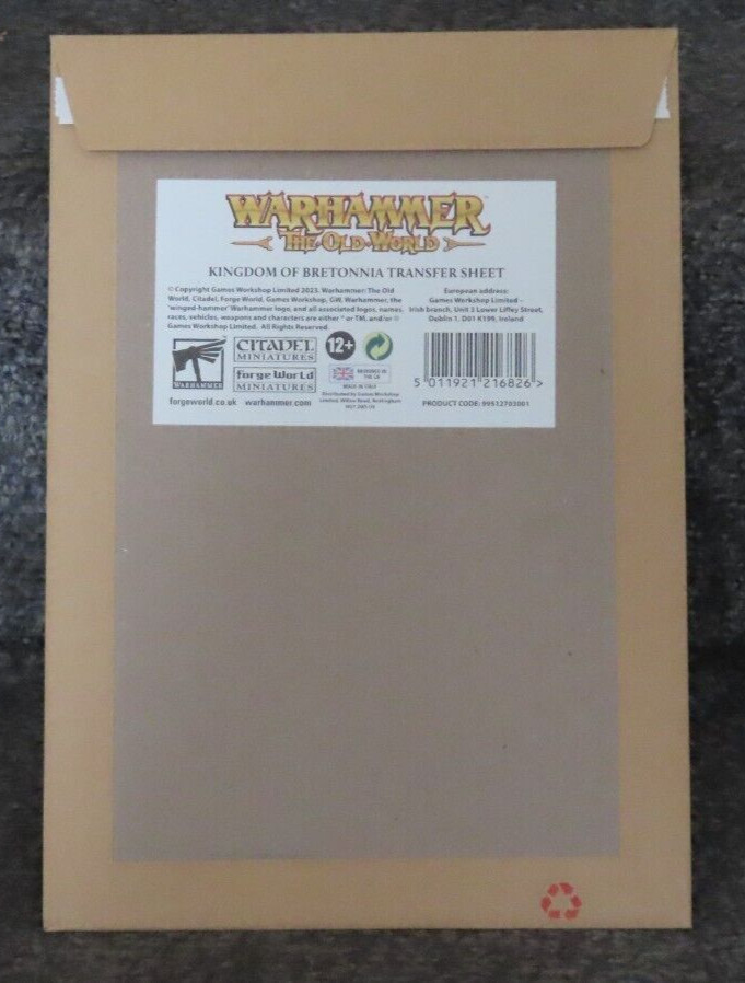Kingdom of Bretonnia Transfer Transfers Sheet Warhammer Old World Decals New GW