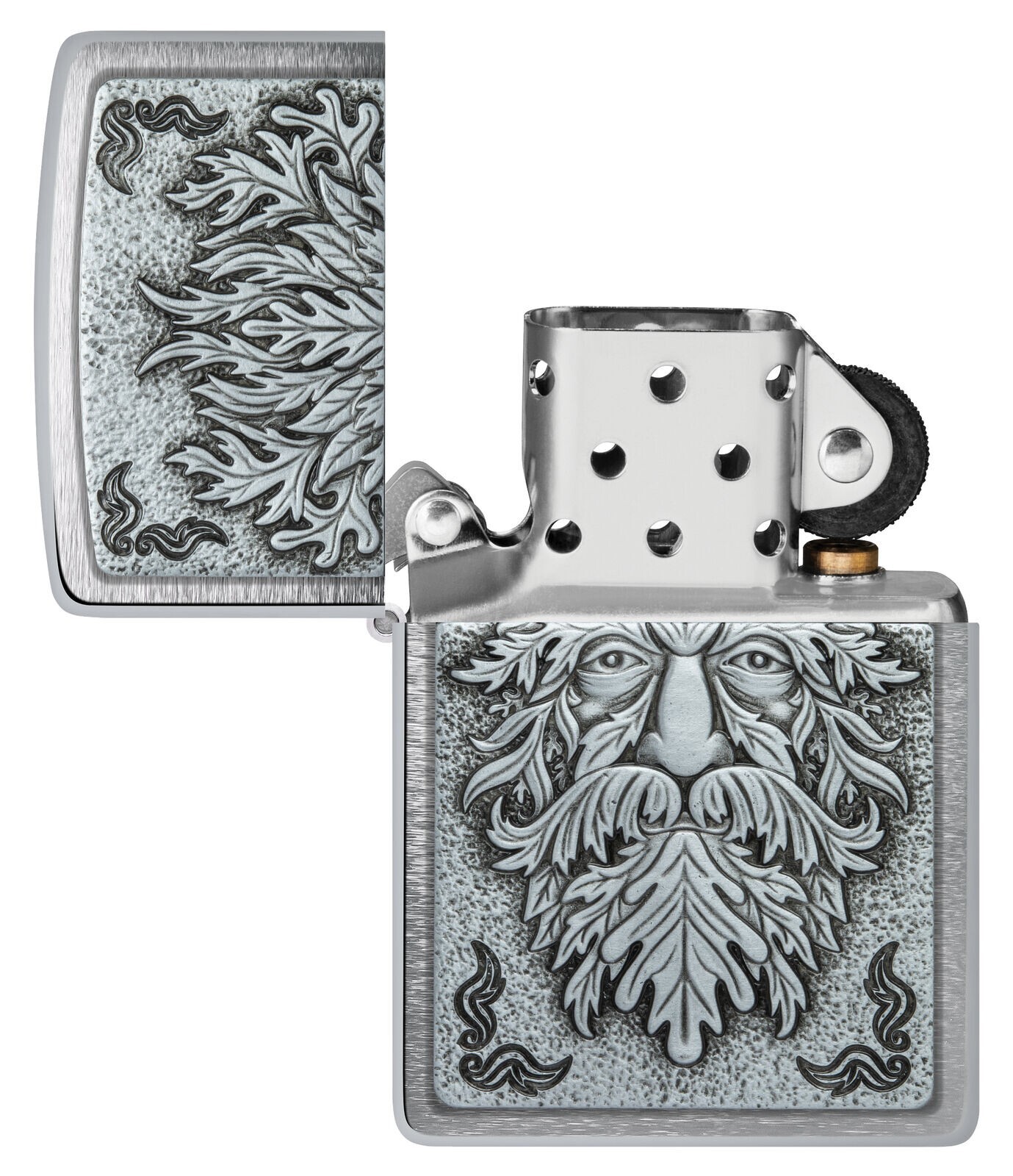 Zippo Greenman Emblem Brushed Chrome 48906