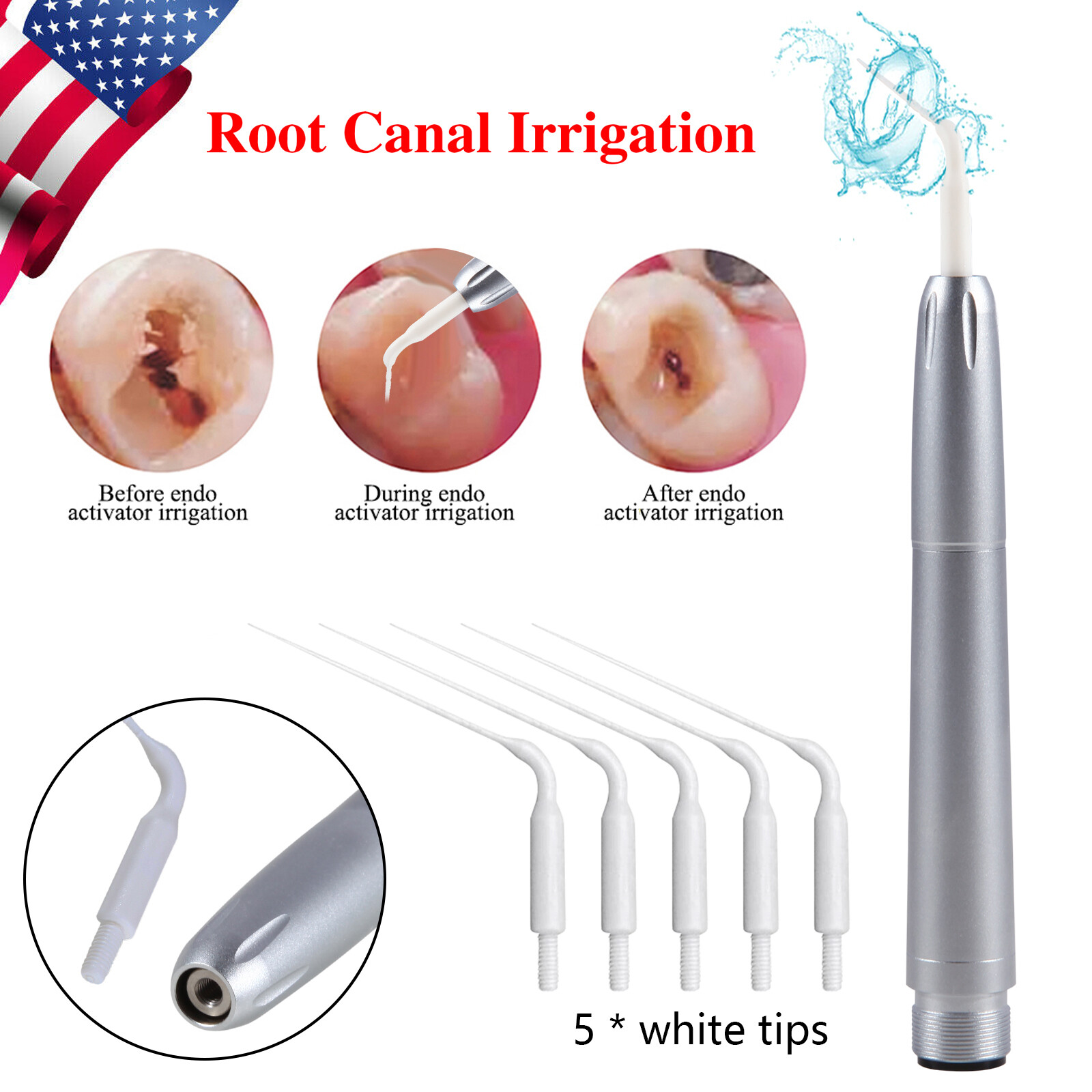 Dental Air Scaler Handpiece Endo Irrigator Tips Irrigation For KaV NSK 2Hole DL
