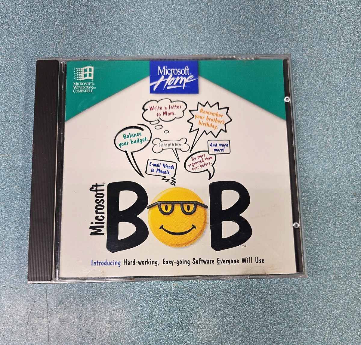 Rare Vintage Microsoft BOB for Windows CD & Jewel Case - 1994 Retail Version