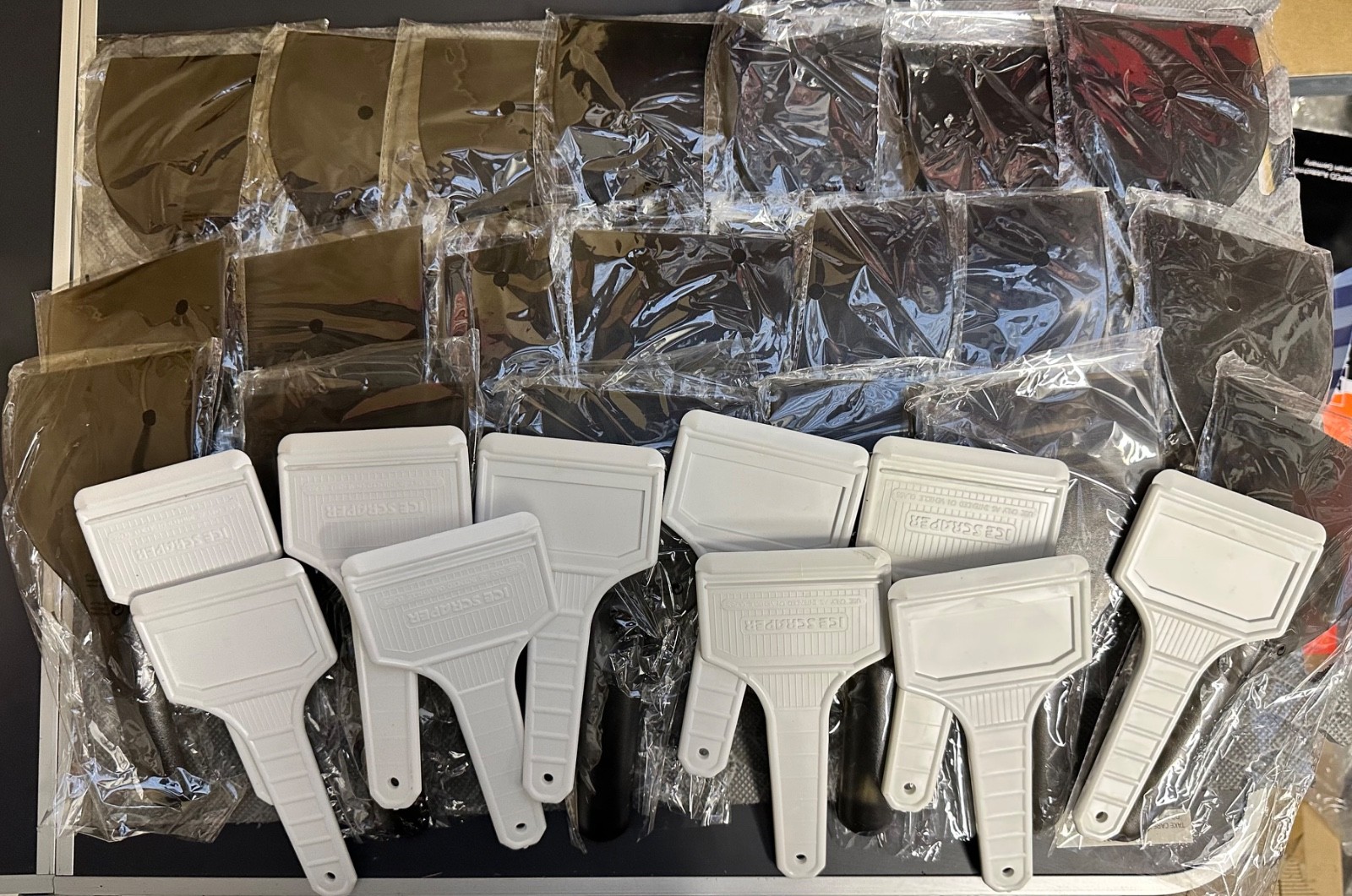 JOB LOT OF 30 PLASTIC AUTOMOTIVE ICE SCRAPERS - FREE UK P&P