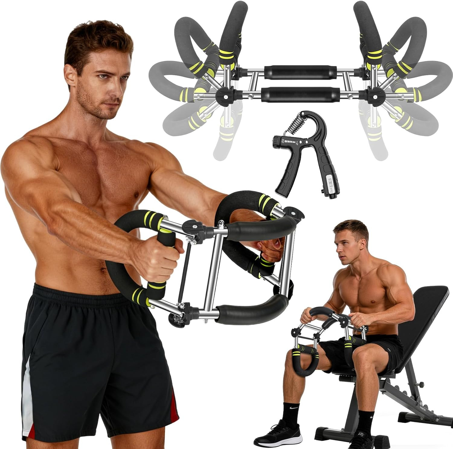 Twister Arm Trainer with Grip Strength Trainer, 20-270Lbs Adjustable & 20-160Lbs