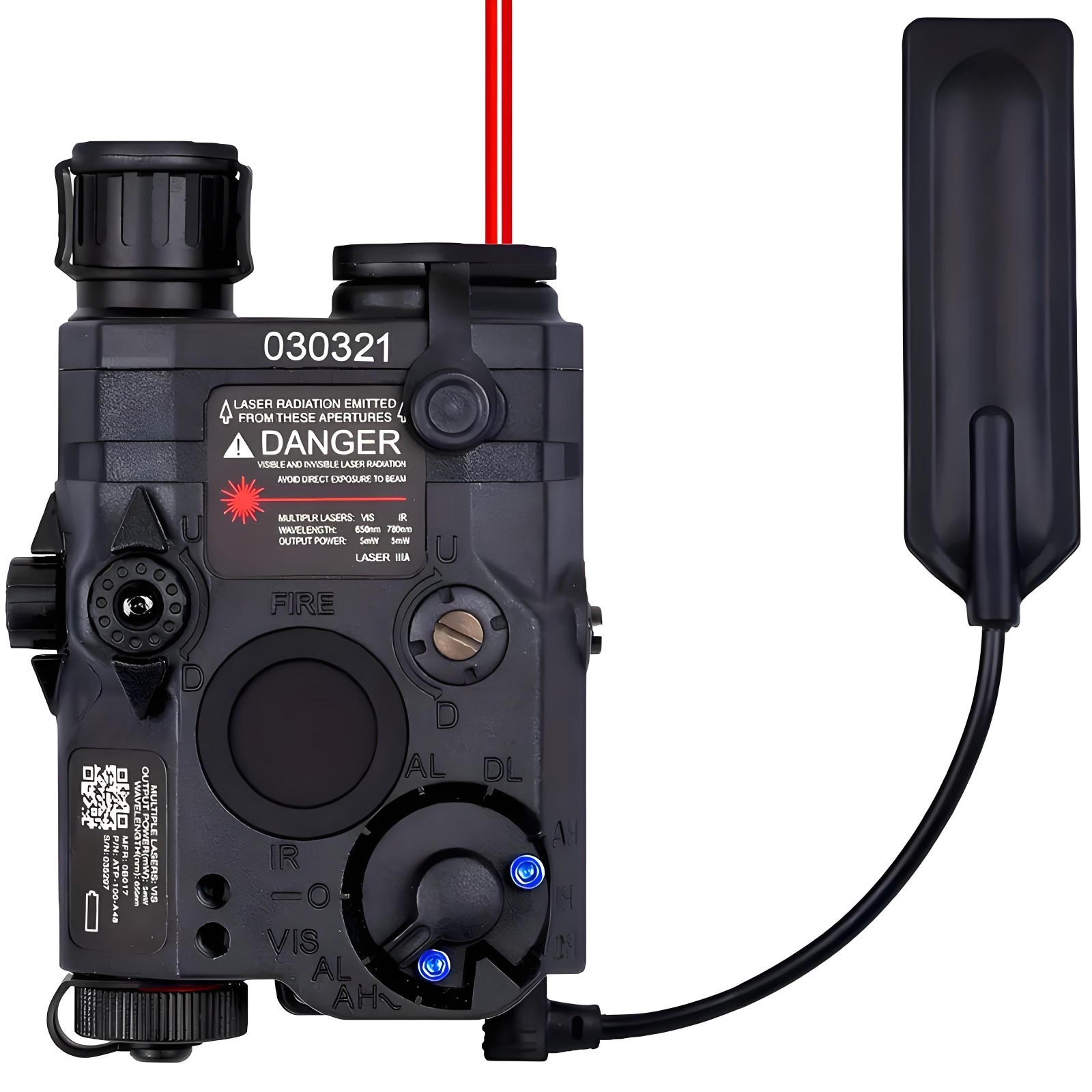 ACTIONUNION Airsoft PEQ-15 IR Laser + Visible Red Laser + White LED Flashlight