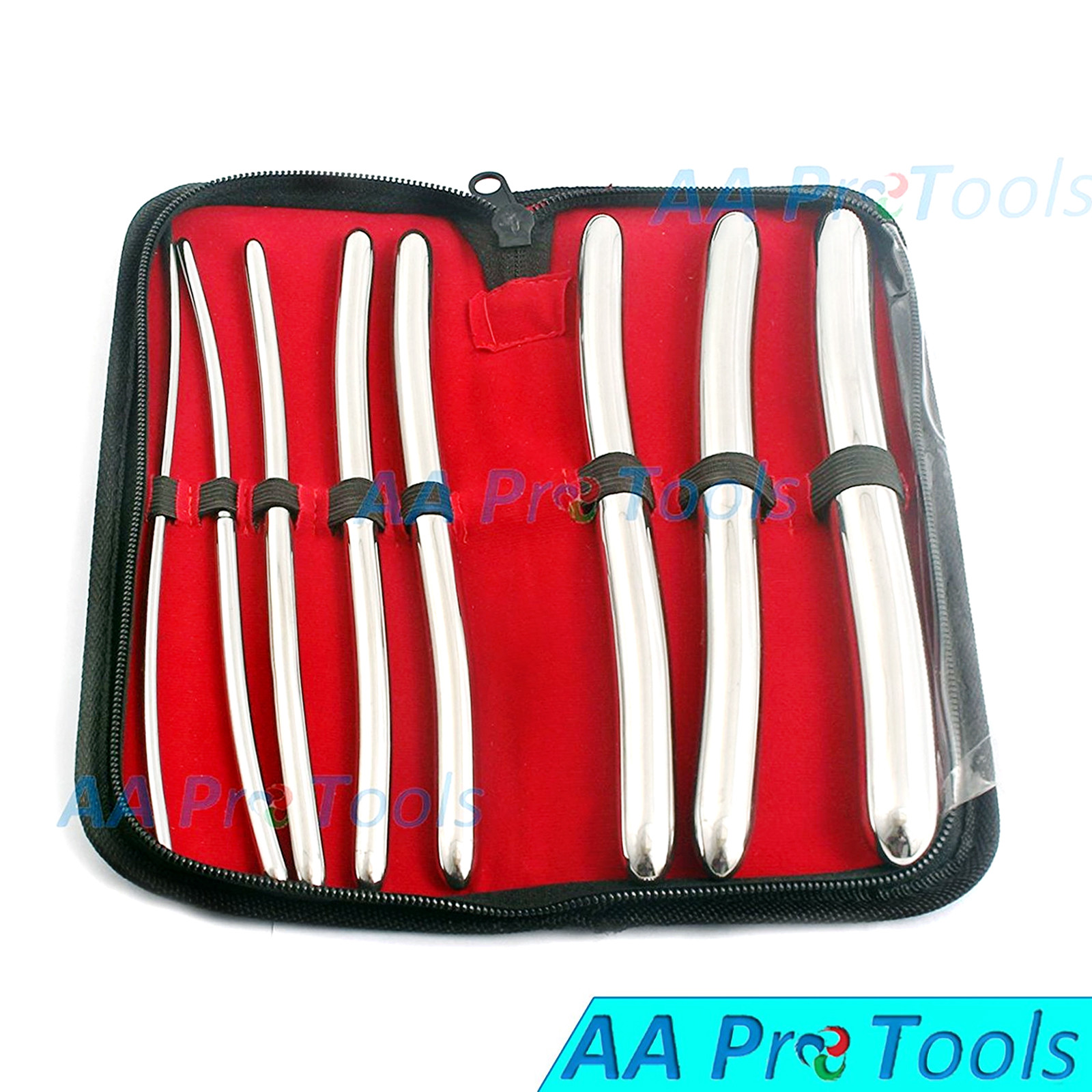 8 Piece Dilator Set With Pouch - Hegar Sounds Dilator Set Stainless Steel