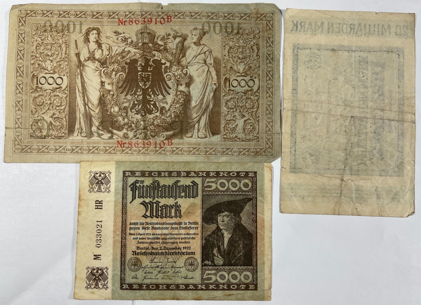 Germany 7 Diff. old notes mixed grades (#751)