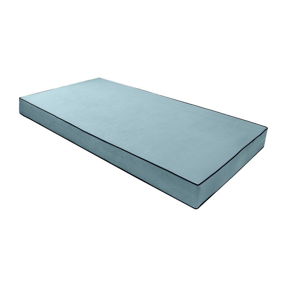 SLIPCOVER ONLY Contrast Pipe 8" Twin 75x39x8 Velvet Indoor Daybed Mattress-AD355