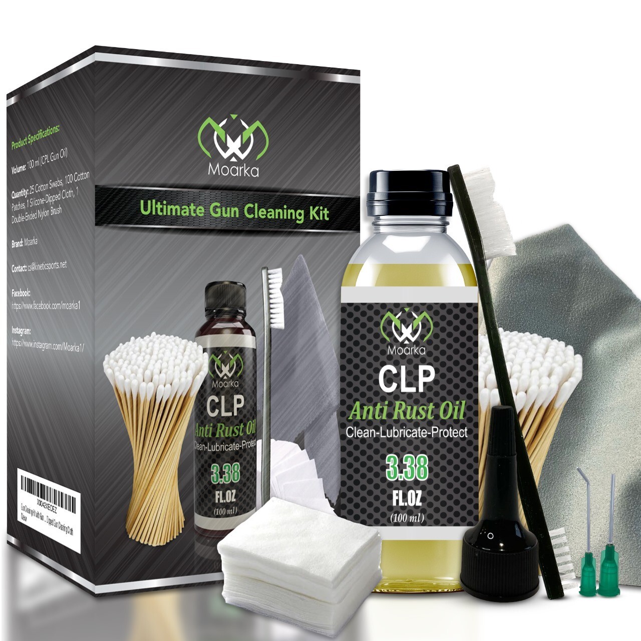 Gun Cleaning Kit with Oil – 3.4 Oz of CLP [Cleaner, Lubricant, & Protectant]