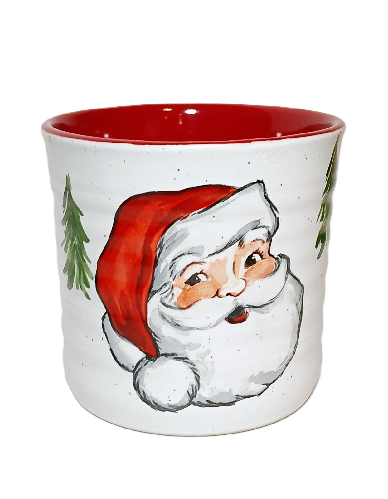 Peppermint & Pine Retro Santa Claus Stoneware Planter Christmas Indoor/Outdoor