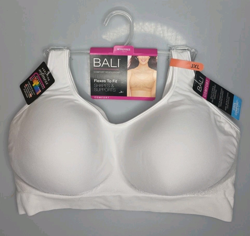 NWT BALI DF3488 Shape Support Back Smoothing Wirefree Cool Comfort 3XL Bra