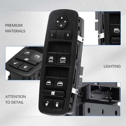 Master Power Window Control Switch | Front 11P 2011-2019 Dodge, Chrysler, Ram