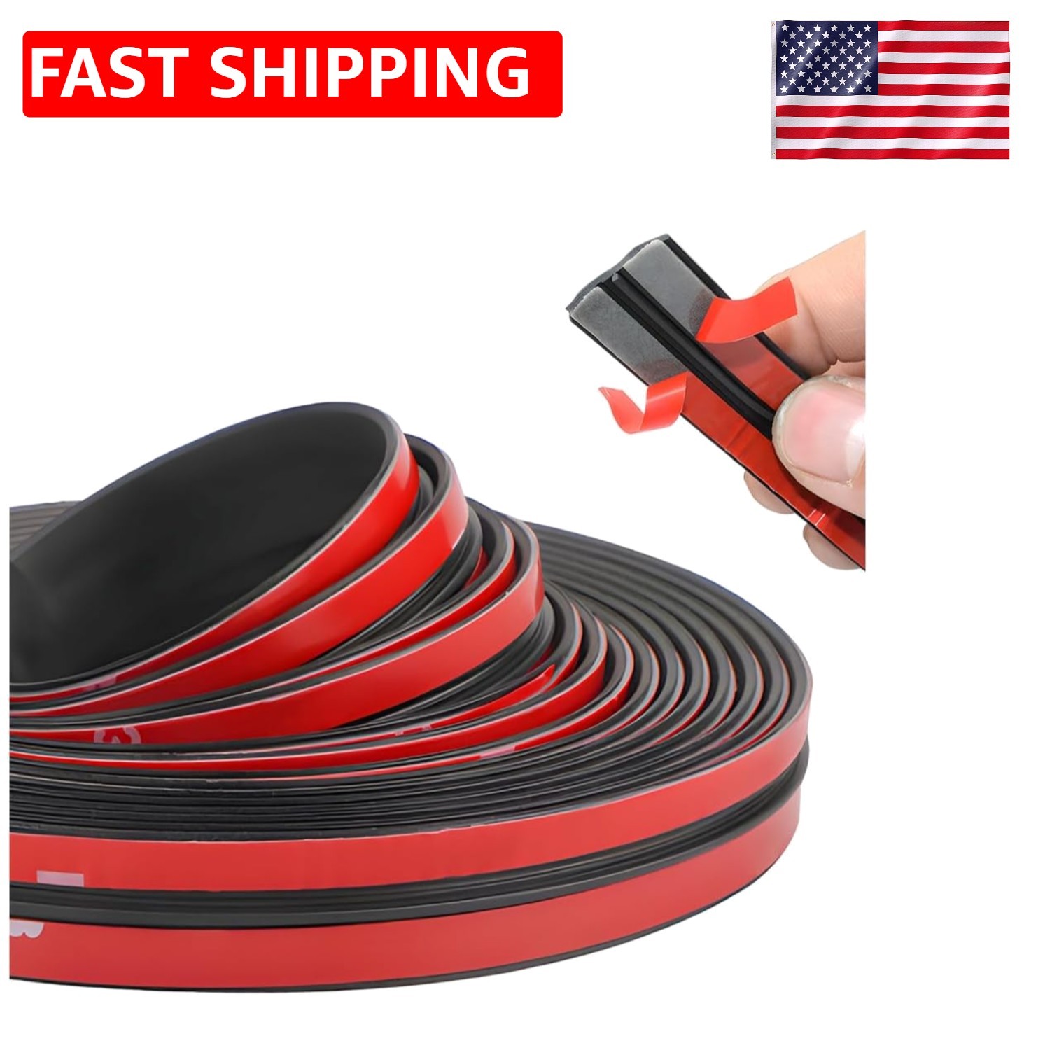 26 Ft T-Shape Weather Stripping for Cars - Durable Rubber Seal with 3M Adhesive