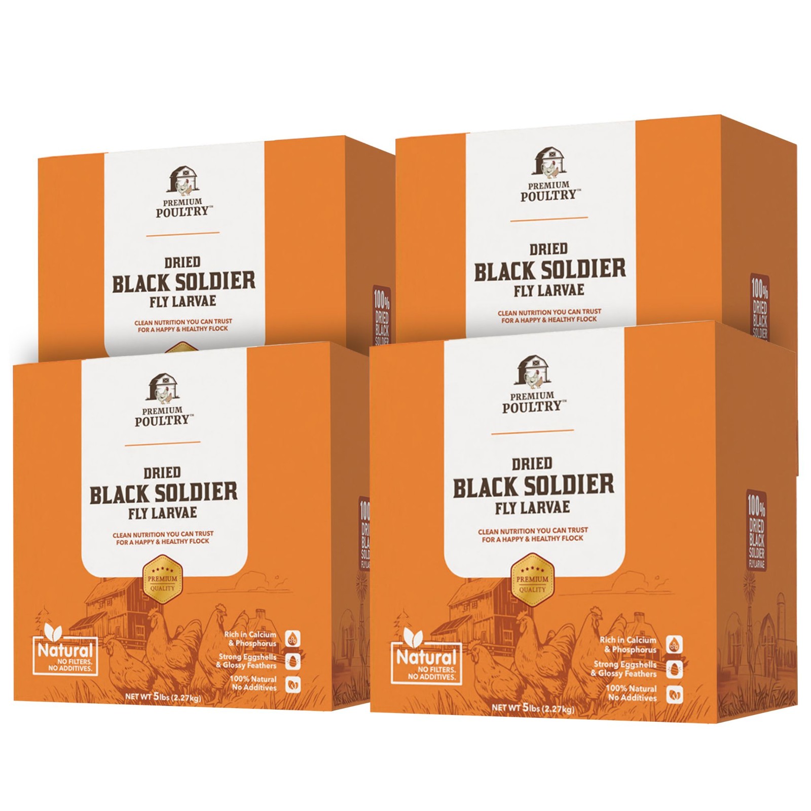 Premium Poultry 20 lb Dried Black Soldier Fly Larvae Chicken Feed Protein Treats