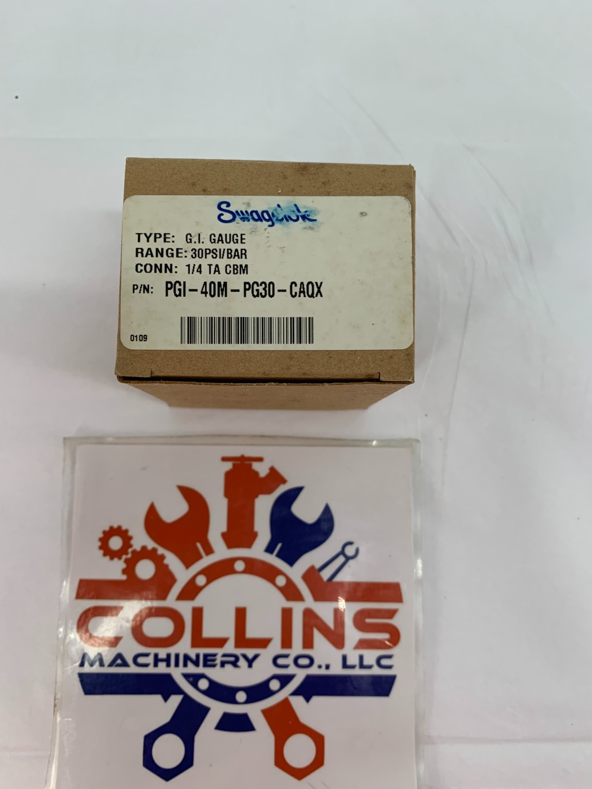 Swagelok PGI-40M-PG30-CAQX 1/4" TA CBM 0-30PSI G.I. Pressure Gauge
