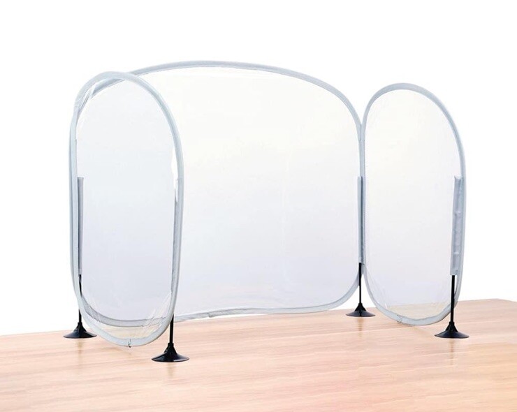 Sneeze Guard Desk Shield – Plastic Divider Screen for Desk, Table or Counter -