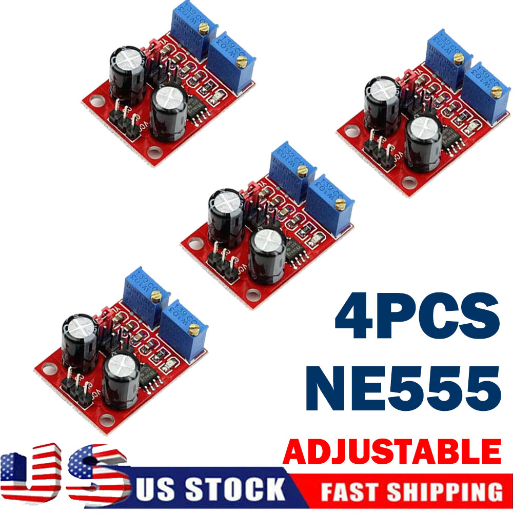 4Pc NE555 Duty Cycle Pulse Frequency Adjustable Square Wave Generator Module USA