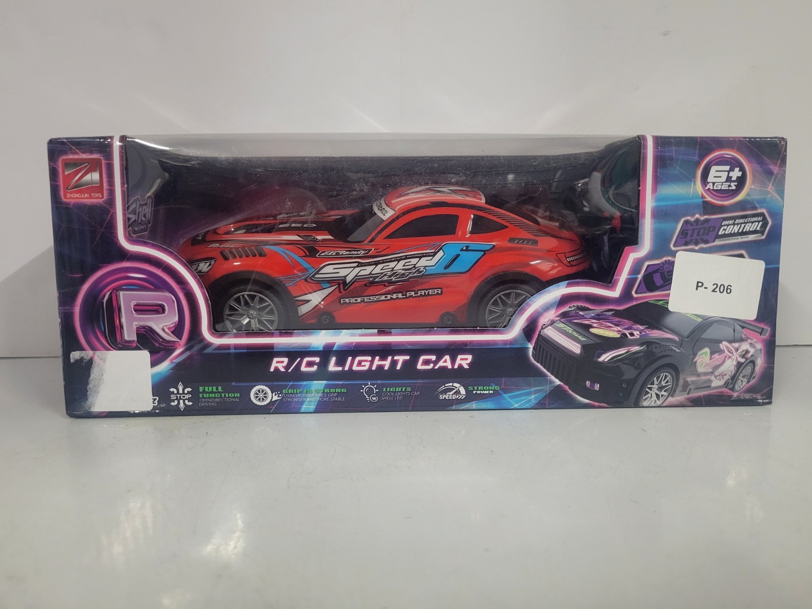 Red R/C Light Car Speed High Professional Player RC Sports Racing Toy LED Lights