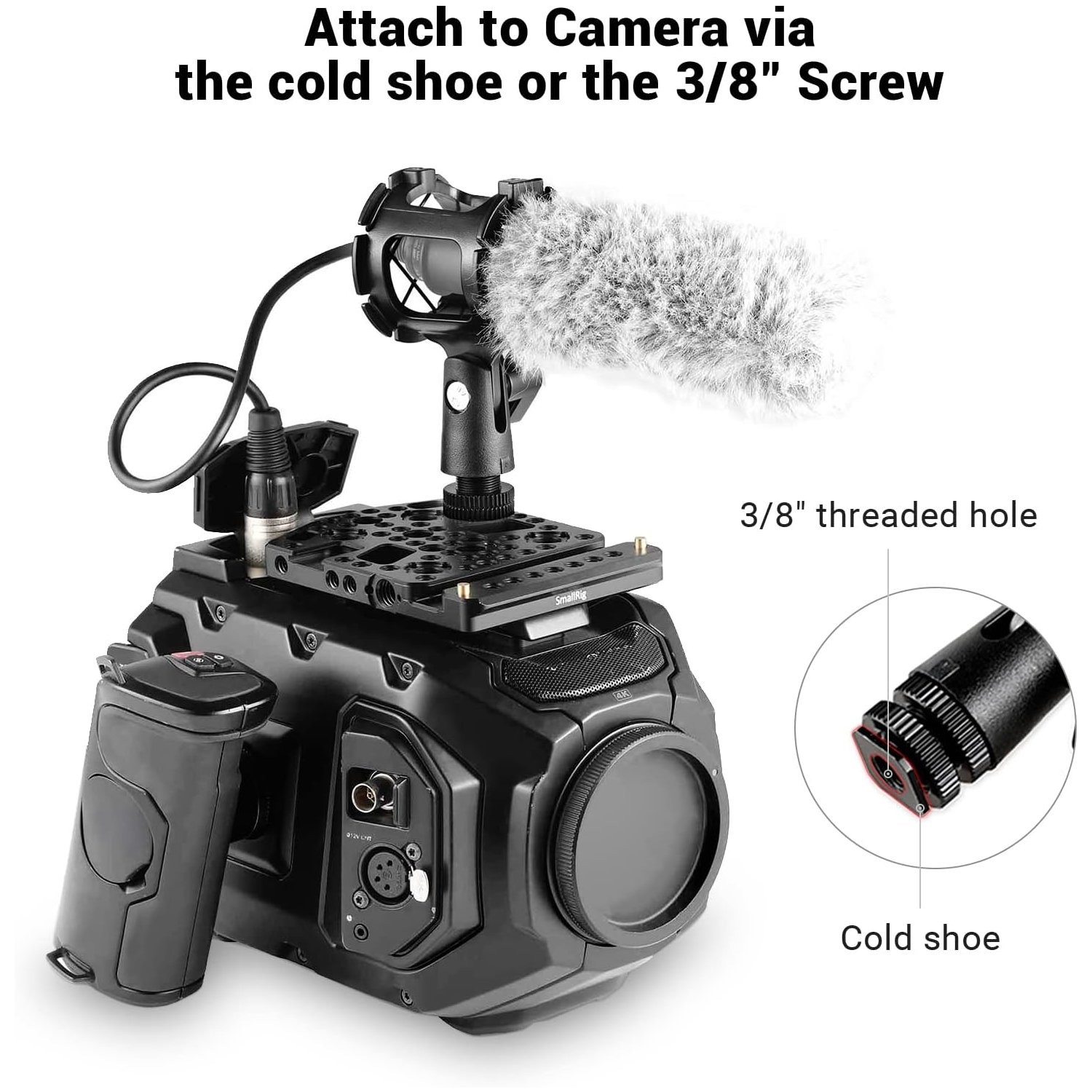 Cold Shoe Microphone Shock Mount Adapter for Camera and Boompole Use