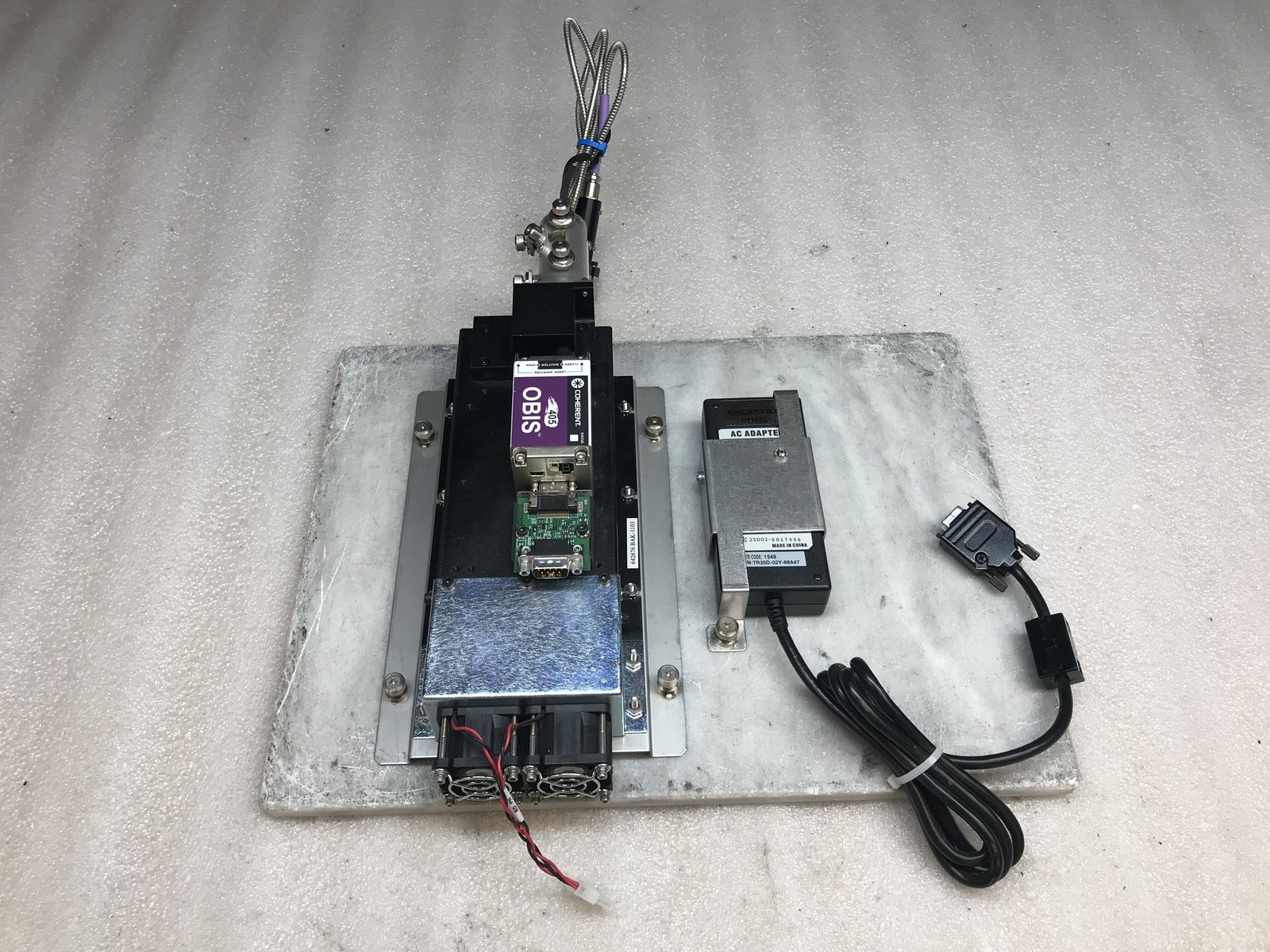 Coherent Obis 405 1185049 406nm 100-150mW mfg 2018 21k Hrs w/ Power Adapter