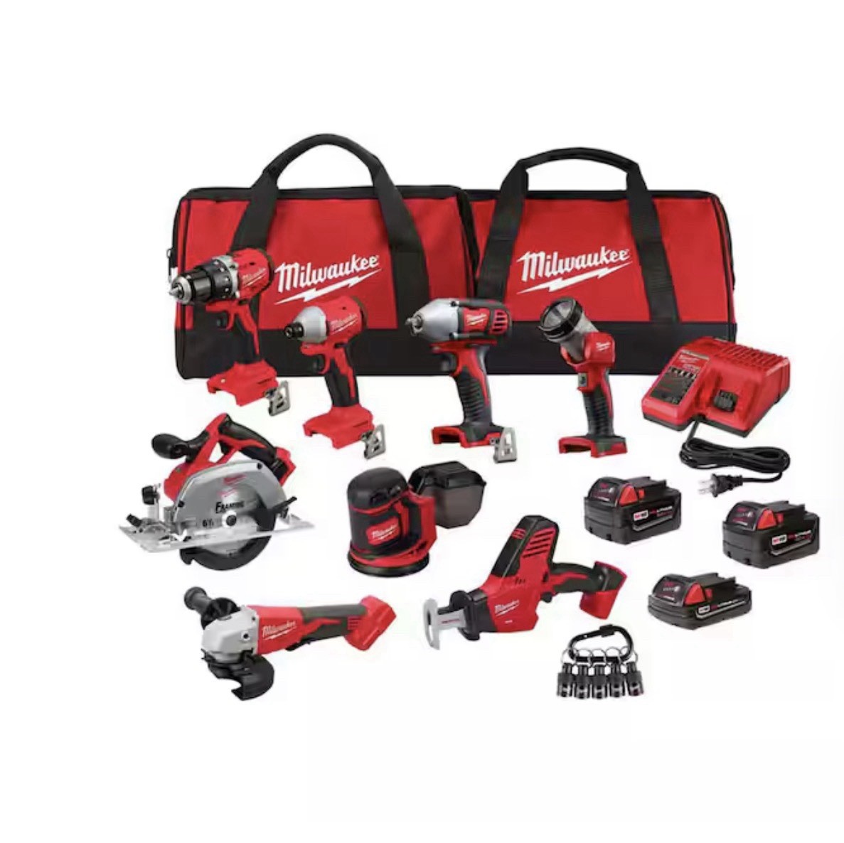 Milwaukee M18 18V Brushless 7-Tool Combo Kit w/ 3 Li-Ion Batteries Charger
