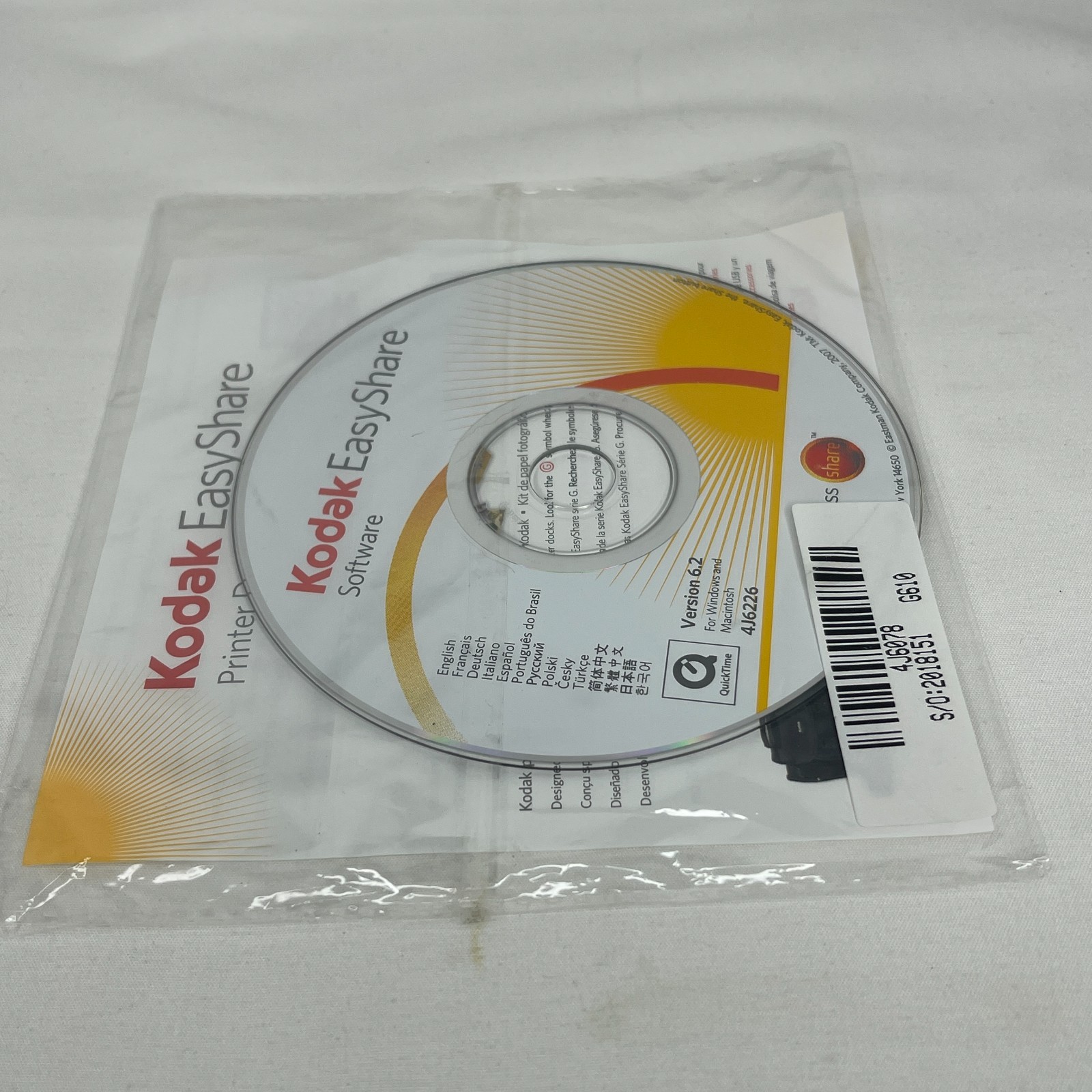 Kodak EasyShare Software CD Version 6.2 Printer Dock Series G610 Disc Manual