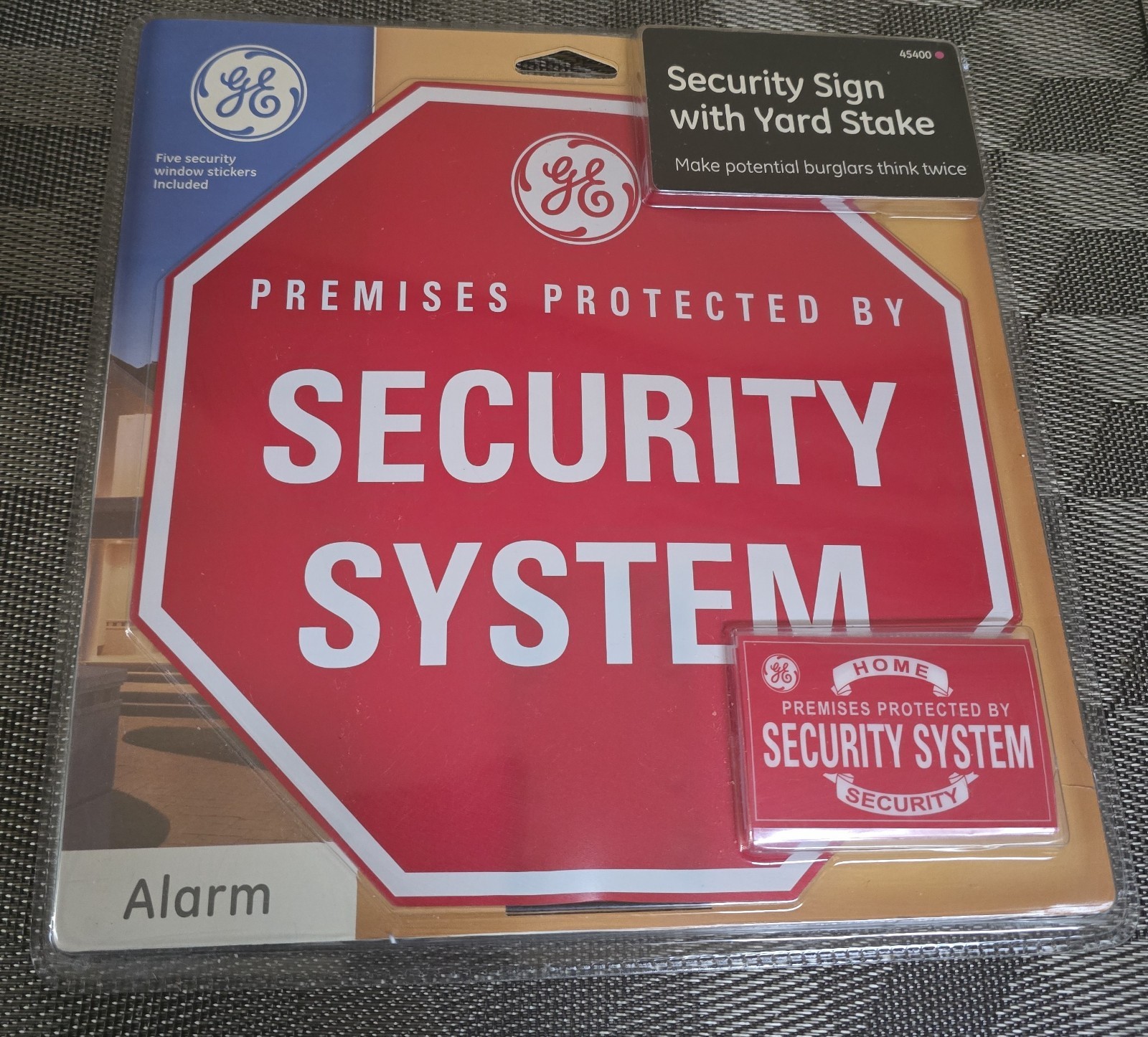 GE Smarthome Security Sign with Yard Stake & Window Stickers