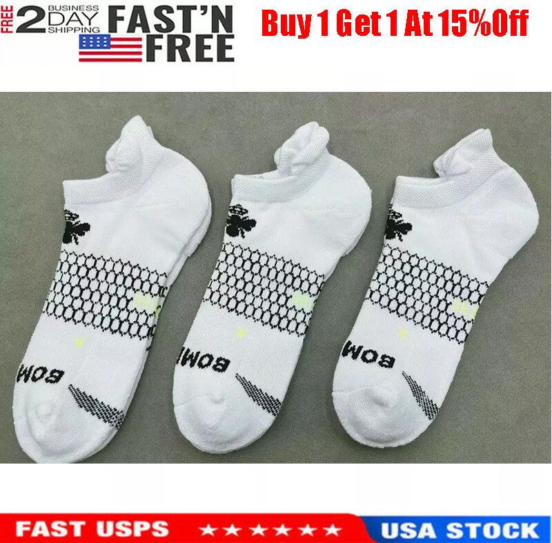 Bombas 3 pairs Women's Running Ankle socks - Size Medium 8-10.5 White