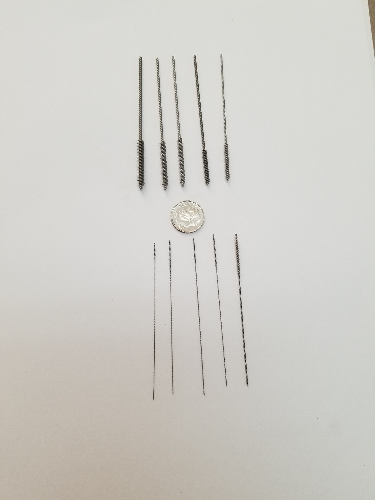 HIGHTBRUSH 73132 .054'' X .3/4'' X 3'' SS MICRO MINIATURE  TUBE BRUSH  5 PACK