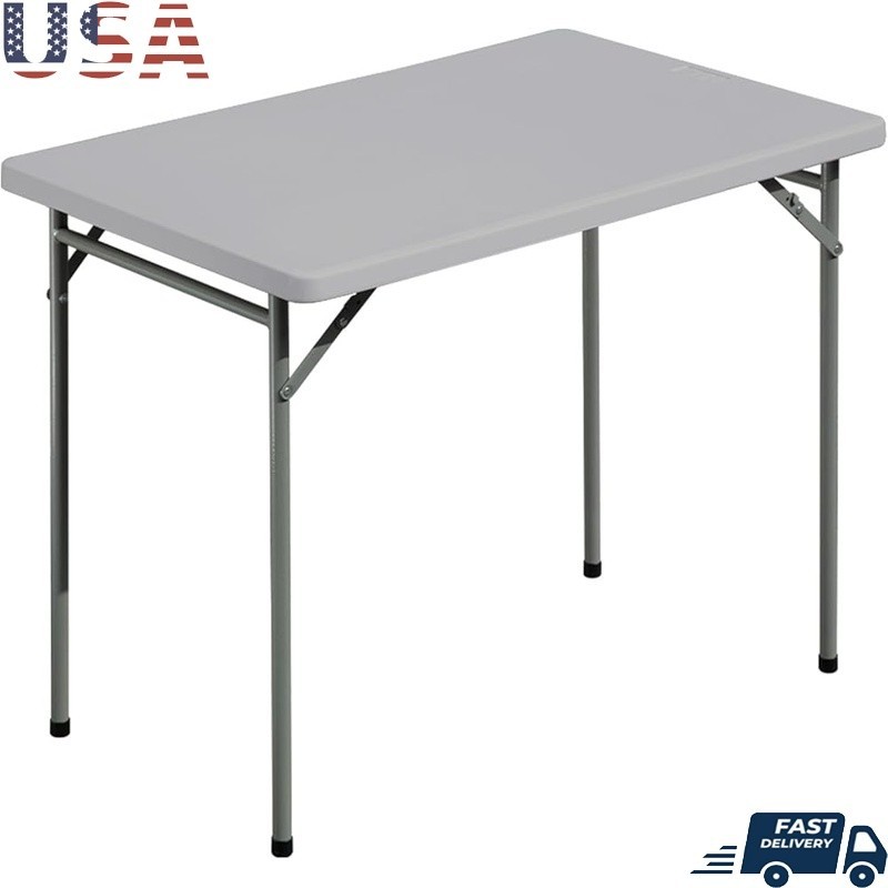 Sturdy Folding Table Portable Heavy Duty Indoor Outdoor Easy Setup 220lb Max New