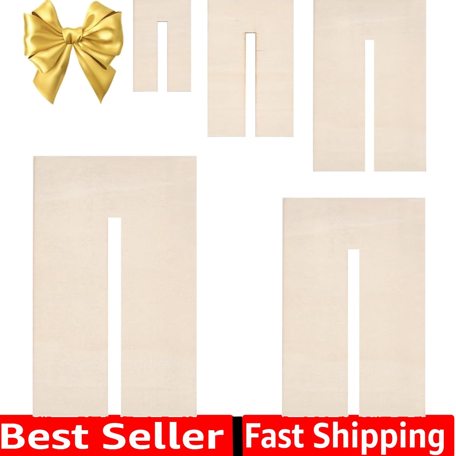 5-Piece Bow Making Kit - Plywood Templates for Crafting Enthusiasts