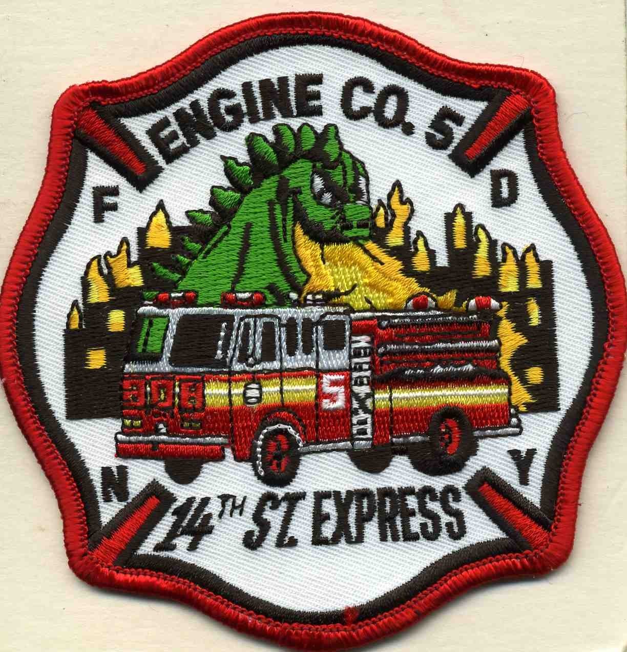 New York City - FDNY Engine - 5 "14th St. - GODZILLA", NY (4" x 4") fire patch