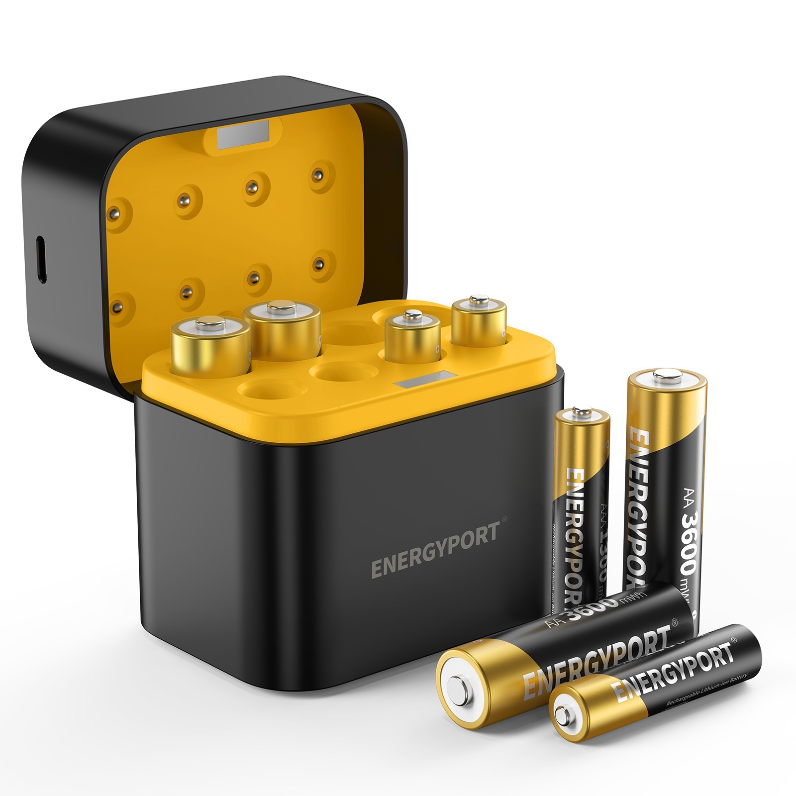 4Pcs AA + 4Pcs AAA Rechargeable Batteries Lithium 1.5V with Fast Charger Box