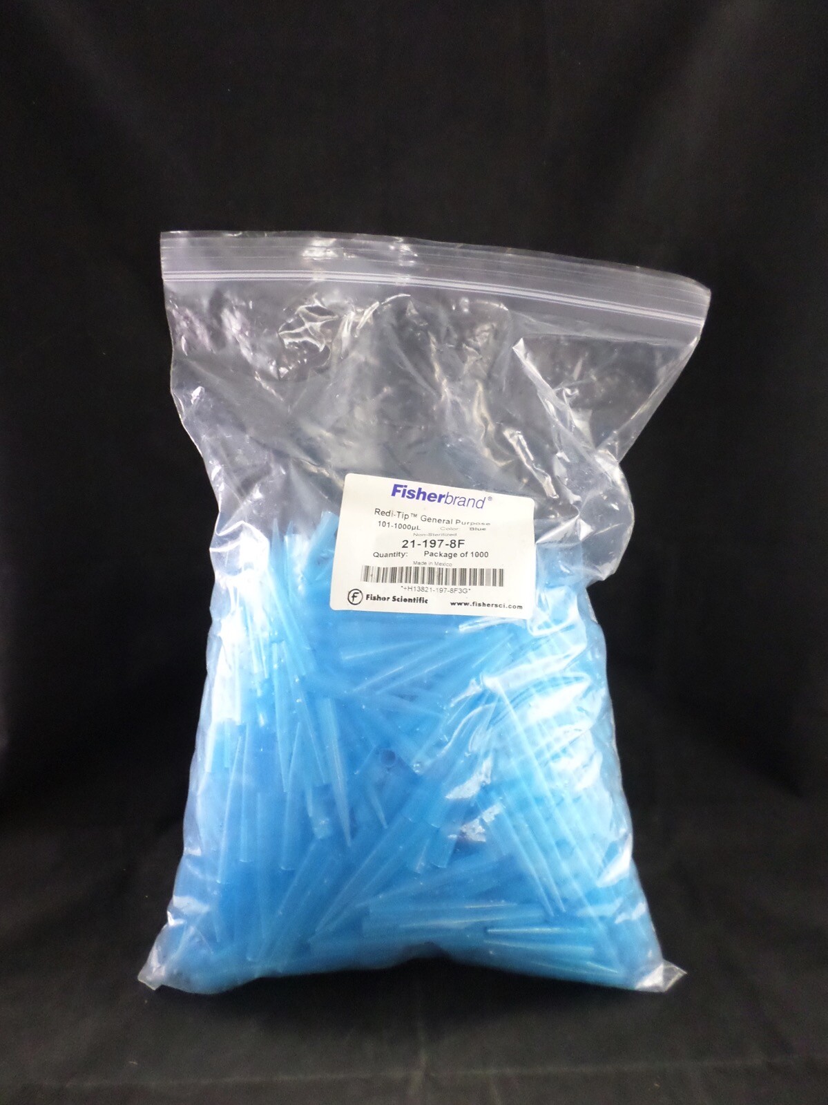 FISHER Plastic 101-1000µL Redi-Tip General Blue Micropoint Pipette Tips 1000/PK