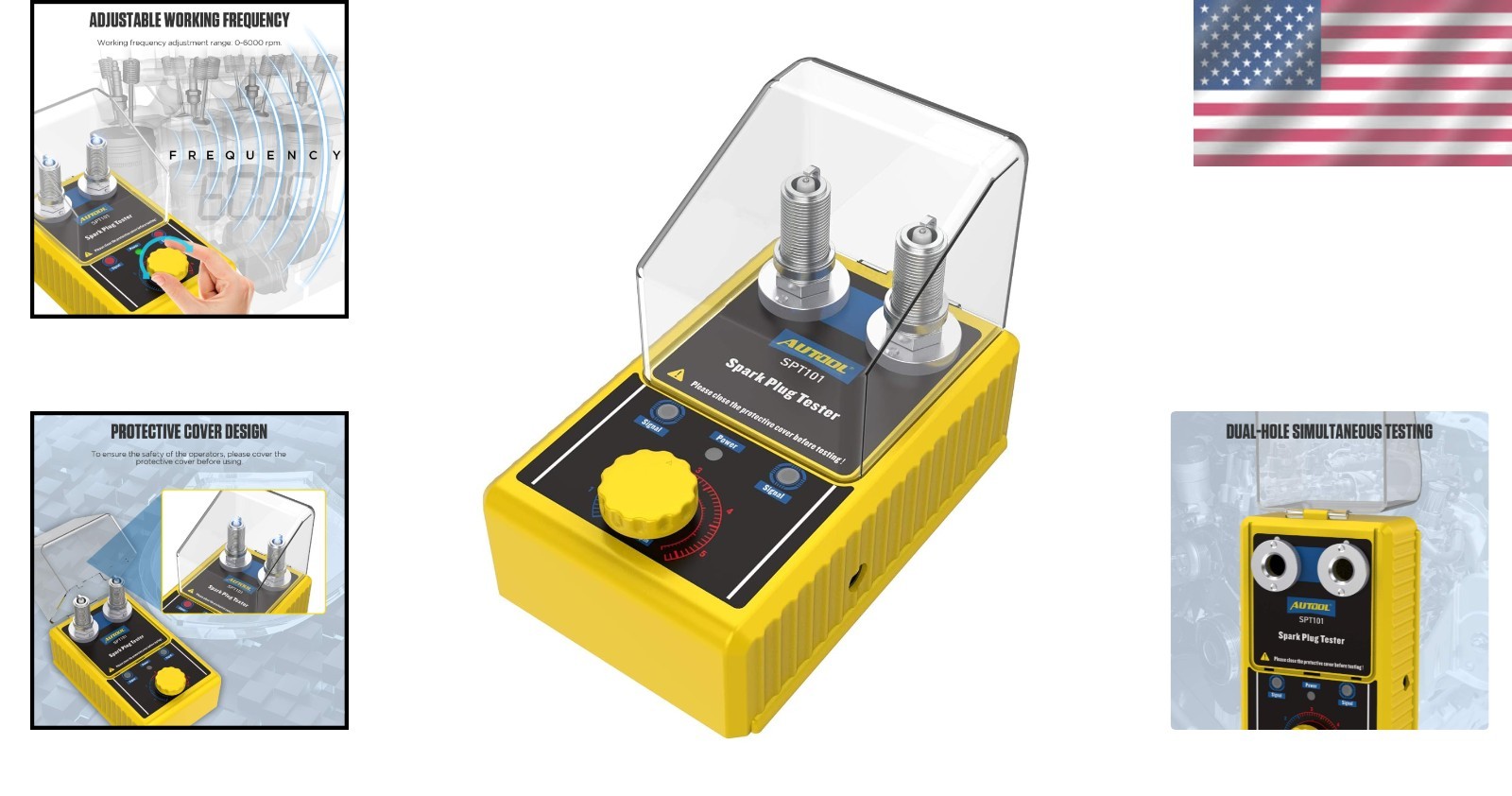 Car Spark Plug Tester - 110V Ignition Analyzer with Protective Cover
