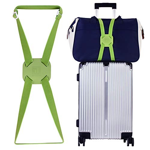 GUANJUNX Luggage Straps for suitcases, Bag Bungees Travel Accessories M Green