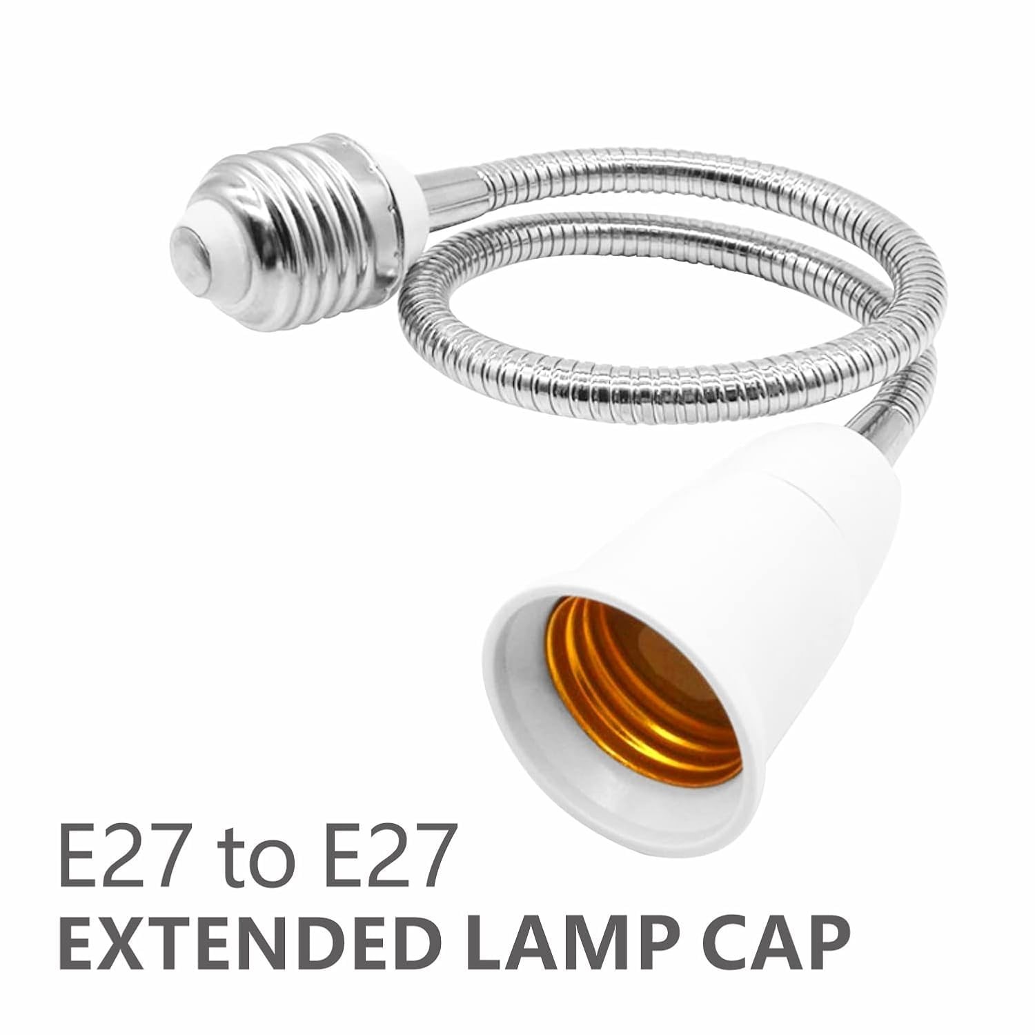 E26/E27 Light Socket Extender Adapter, 24 inches/60 cm Adjustable white
