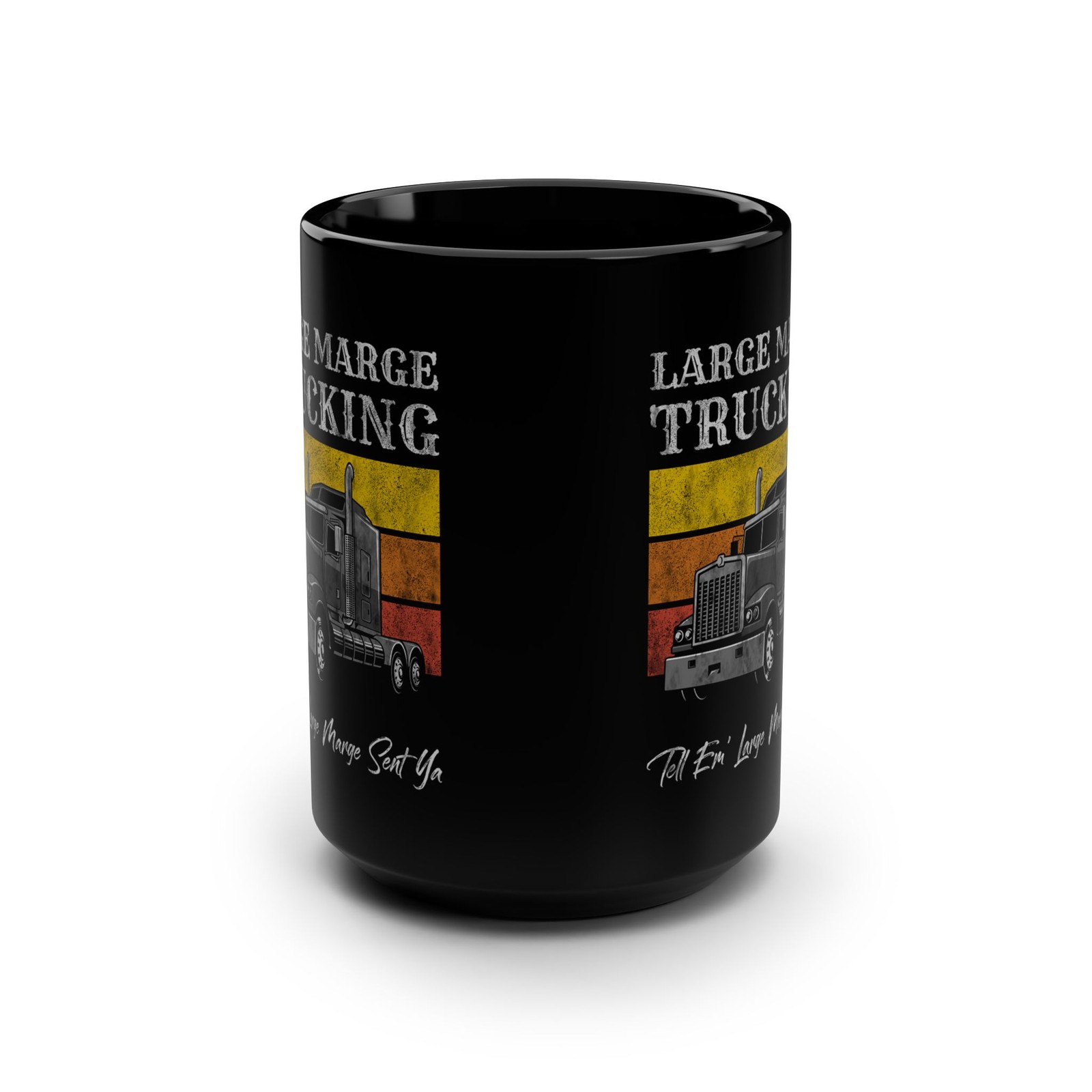 Large Marge Funny Trucking Adventure 15 oz Black Coffee Mug