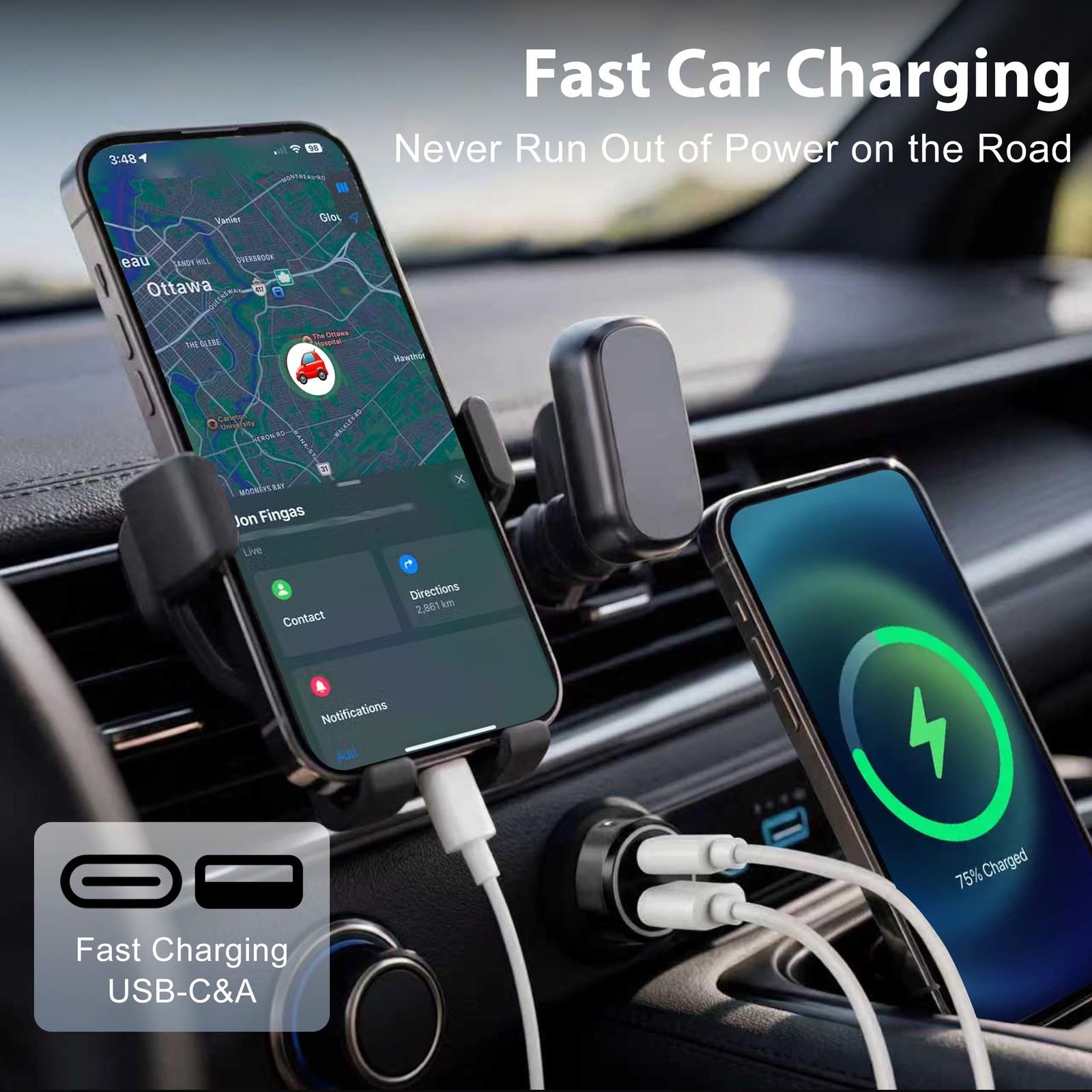 Car GPS Tracker & Charger with Built-in Rechargeable Battery, GPS Tracker for...