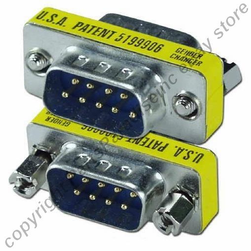 Lot3 DB9pin Male-M Serial RS232 Mini Gender Changer/Coupler/Joiner Cable Adapter