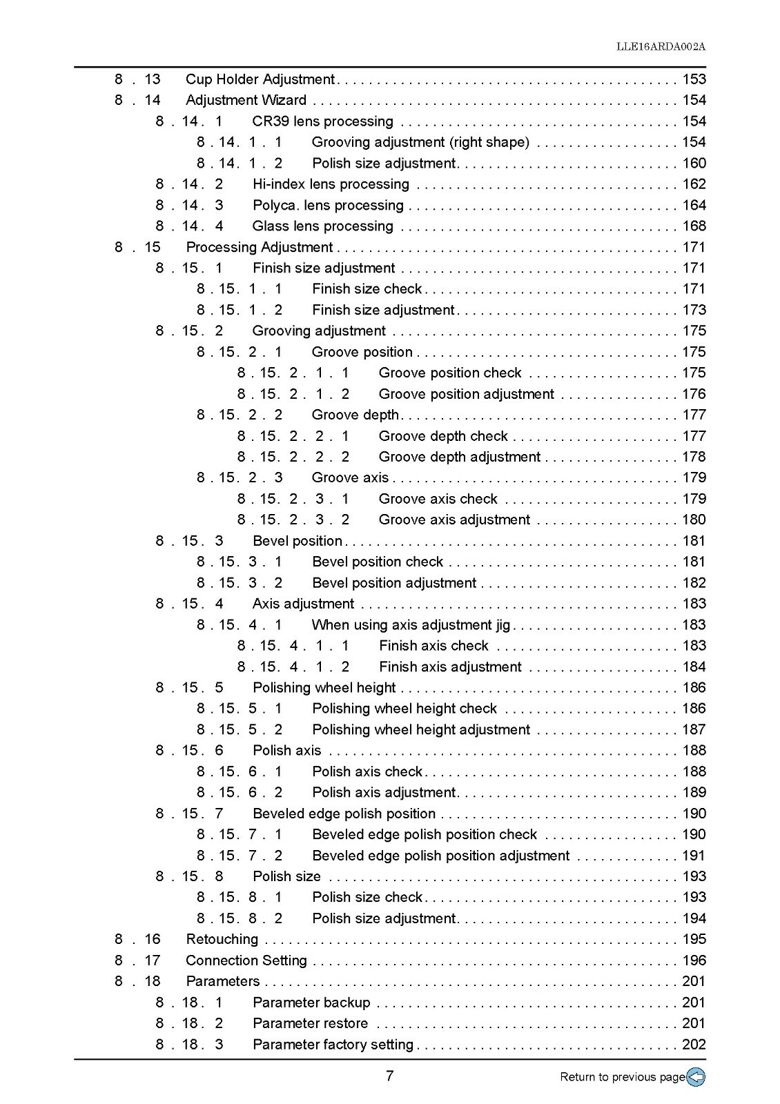 Santinelli Nidek LE 700 Technical Service Manual