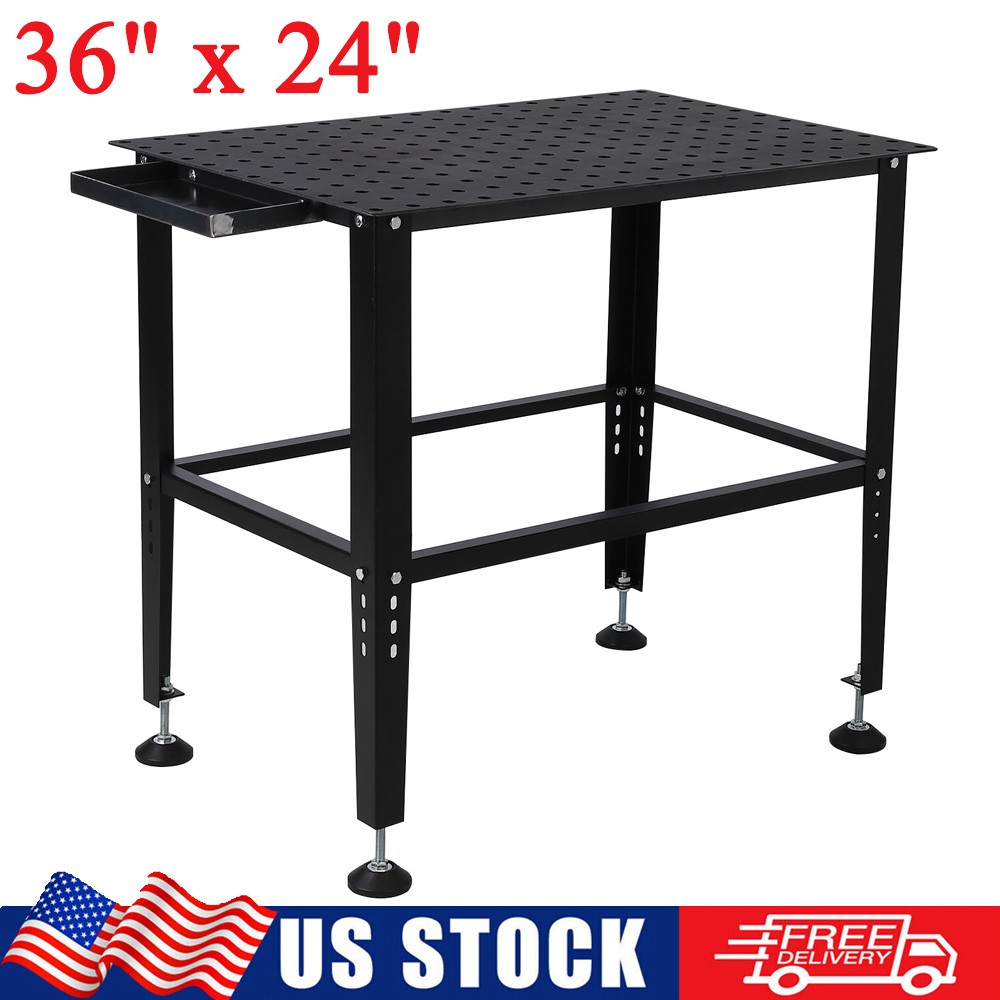Heavy Duty 36" x 24" Steel Welding Table 1500lbs Portable Welding Work Bench Top