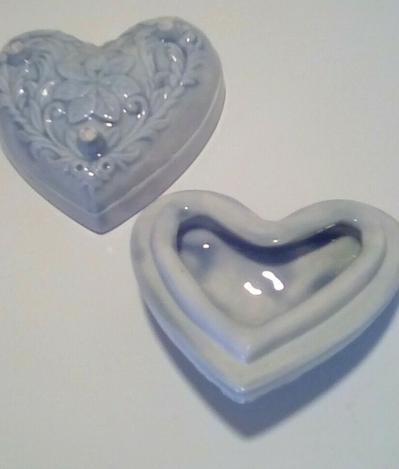 Ceramic Heart Trinket Box