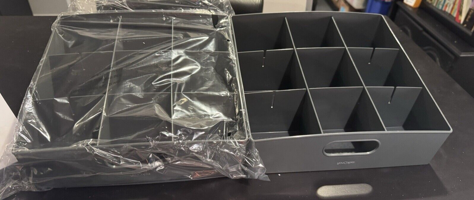 Youcopia - Set of 2 - Large Shelf Bins Storage Set - Gray