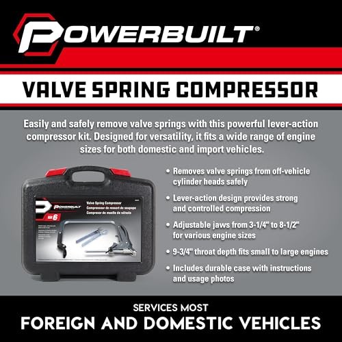 Valve Spring Compressor Kit, Remove Coil Springs, Cylinder Heads, T-Handle,