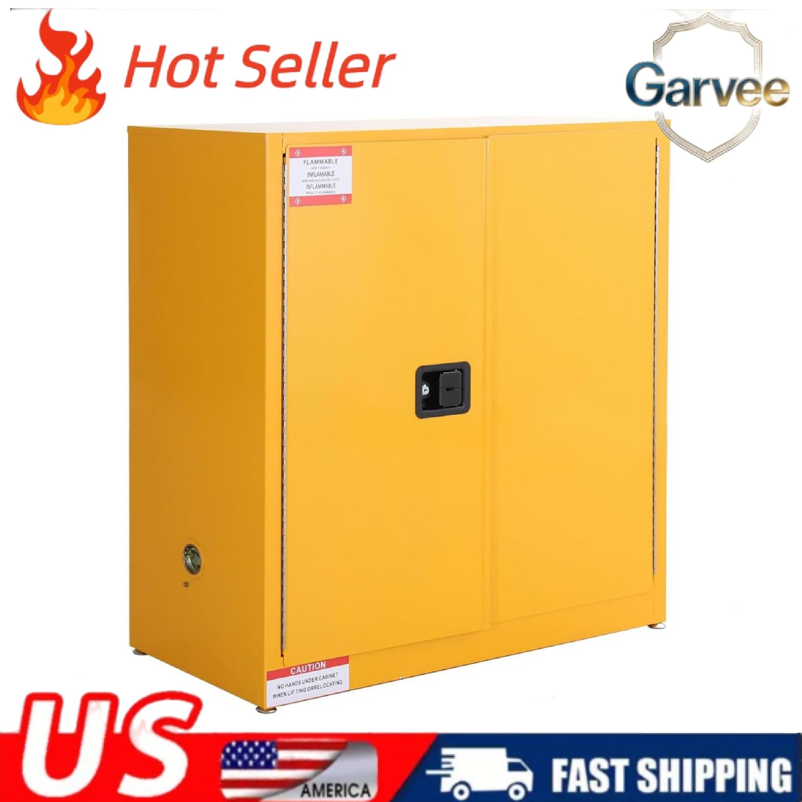 Adjustable Shelves Flammable Safety Cabinet 30 Gallon Steel Double-Wall OSHA